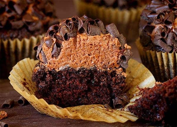 No one will ever know there is zucchini in these decadent and beautifully rich Chocolate Cupcakes! Chocolate Cupcakes, Chocolate Zucchini Cupcakes, How to Make Chocolate Cupcakes, Best Chocolate Cupcakes, iambaker, #iambaker #chocolatecupcakes #zucchinicupcakes Chocolate Zucchini Cupcakes